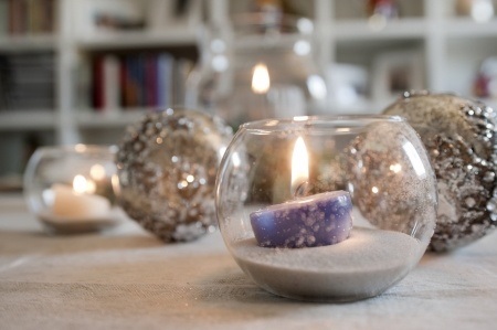 Bubble Glass and Candles